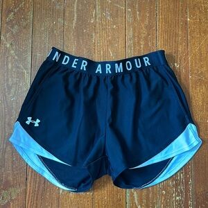 Small black Under Armour athletic shorts. Pockets on both sides